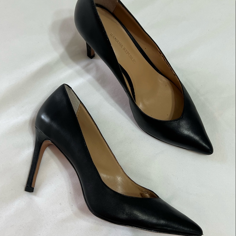 Banana Republic Black Leather Heels